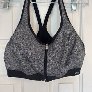 VSX Sport by Victoria's Secret Women's Gray Black Zip Front Sports Bra Size 36B